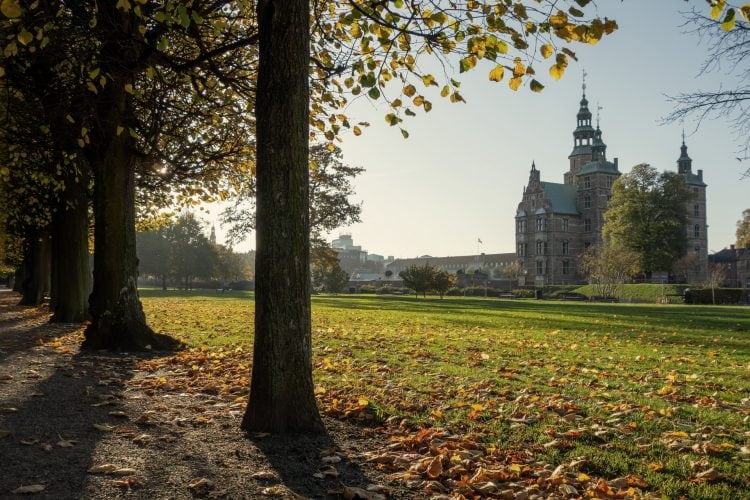 Autumn view of King’s Garden and Rosenborg Castle in Copenhagen