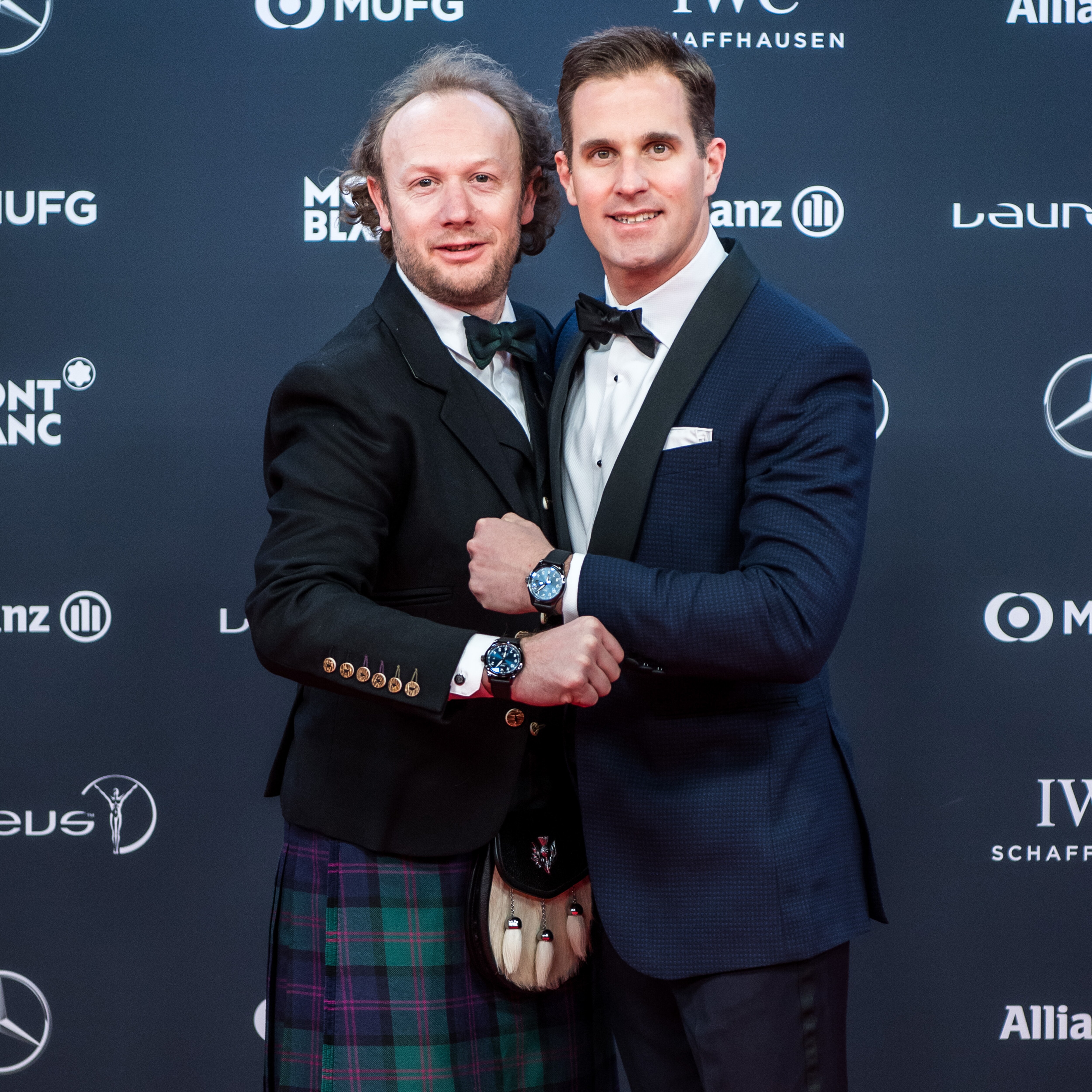 Andrew Thomas and Christoph Grainger-Herr attend the 2018 Laureus World Sports Awards.