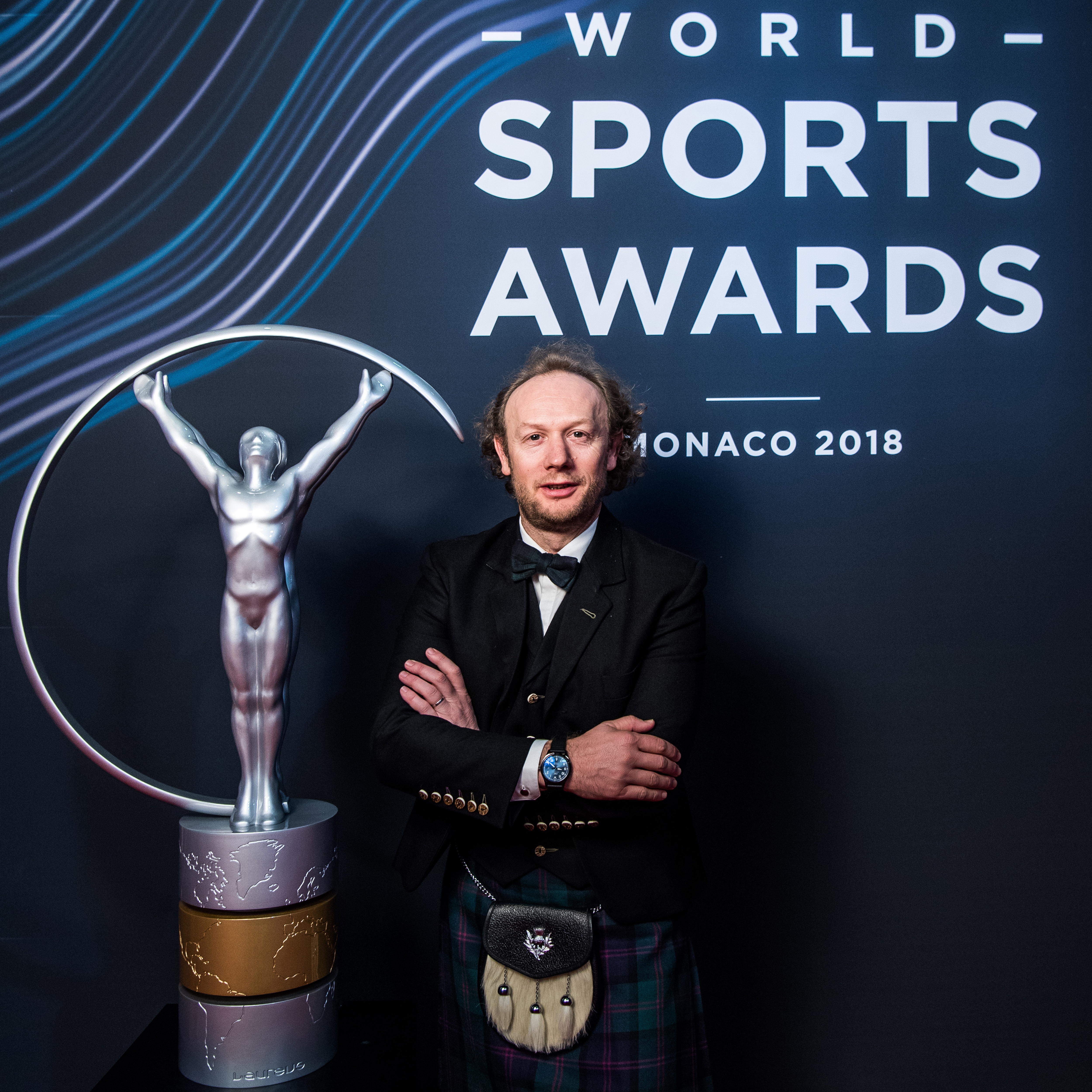 Andrew Thomas attends the 2018 Laureus World Sports Awards.