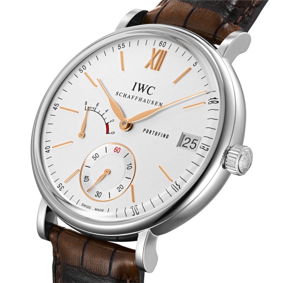 【114449】IWC インターナショナルウォッチカンパニー  IW510107 ポートフィノ 8ディズ シルバーダイヤル PG/レザー（クロコ） 手巻き ギャランティーカード 当店オリジナルボックス 腕時計 時計 WATCH メンズ 男性 男 紳士