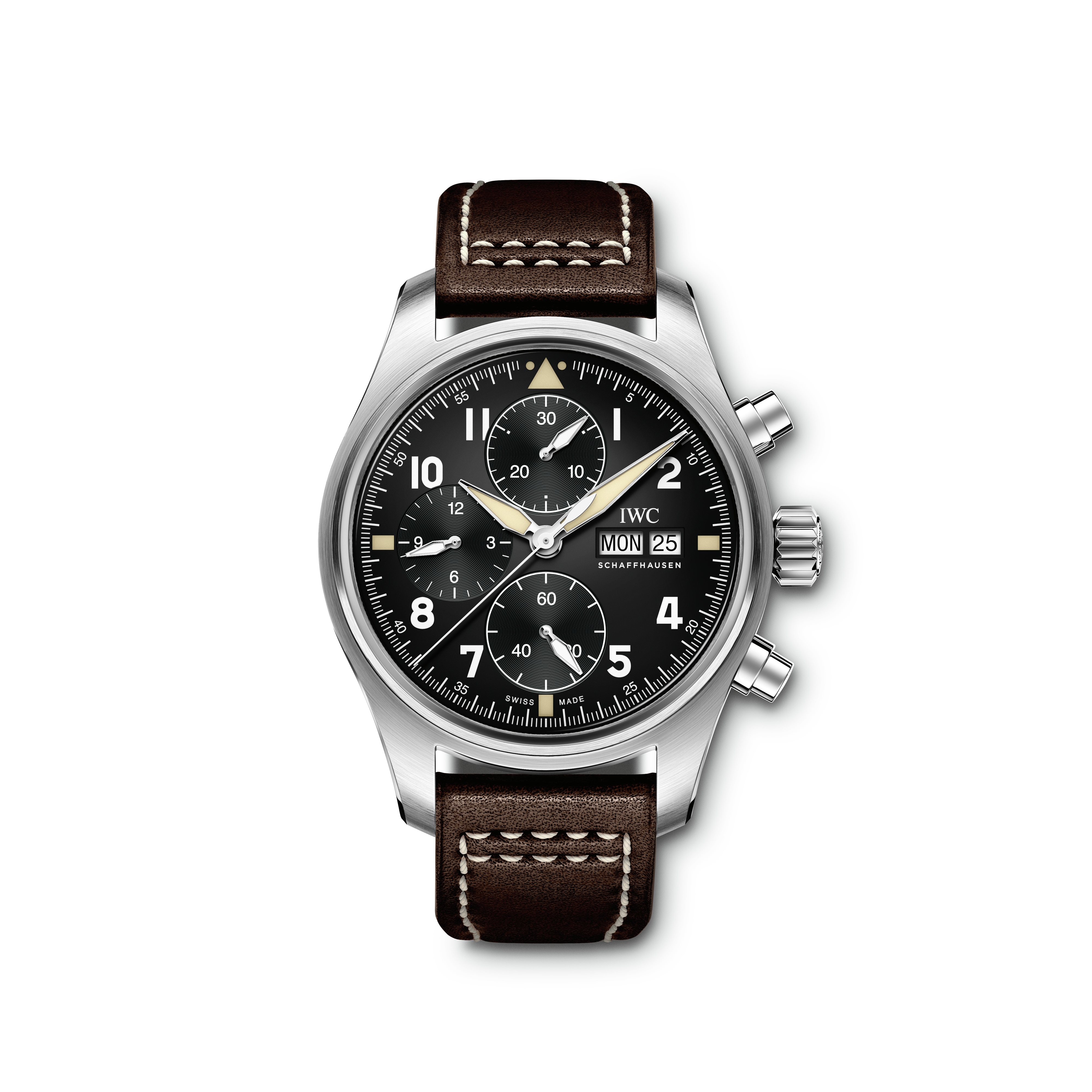 IWC Pilot Spitfire Chronograph 41mm Bronze Case Green Dial