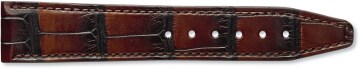 Brown alligator leather strap by Santoni