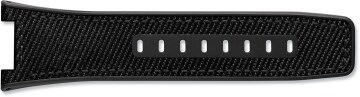 Black rubber strap with black calfskin inlay