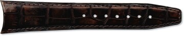 Dark brown alligator leather strap by Santoni