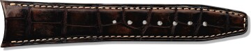 Dark brown alligator leather strap by Santoni