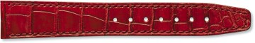 Red alligator leather strap by Santoni