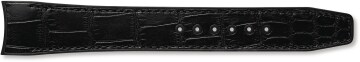 Black rubber strap with black alligator leather inlay
