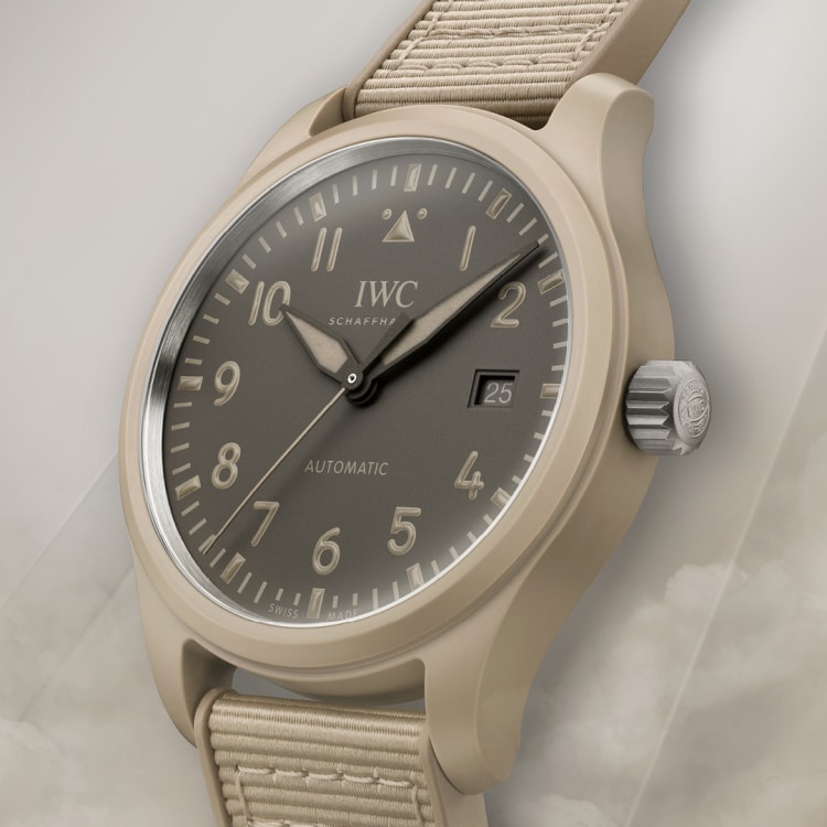 Pilot's Watch Automatic 41 TOP GUN Mojave Desert with brown dial, brown ceramic case and brown rubber strap