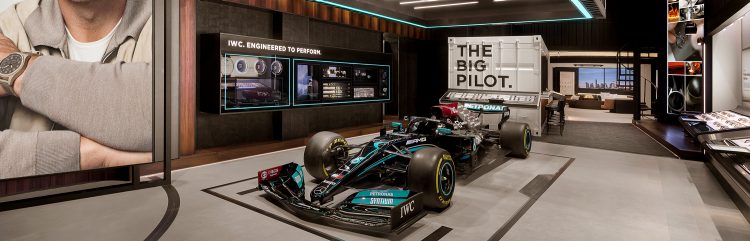 IWC Dubai Mall boutique with racing car