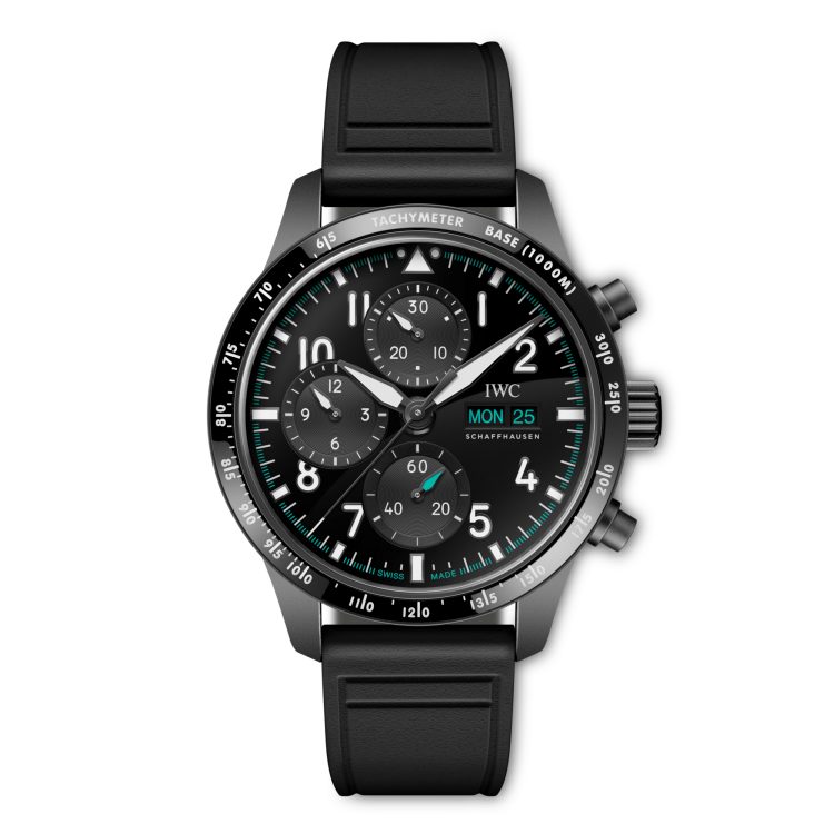 Pilot’s Watch Performance Chronograph 41 Mercedes-AMG PETRONAS Formula One™ Team in Ceratanium® on a black rubber strap