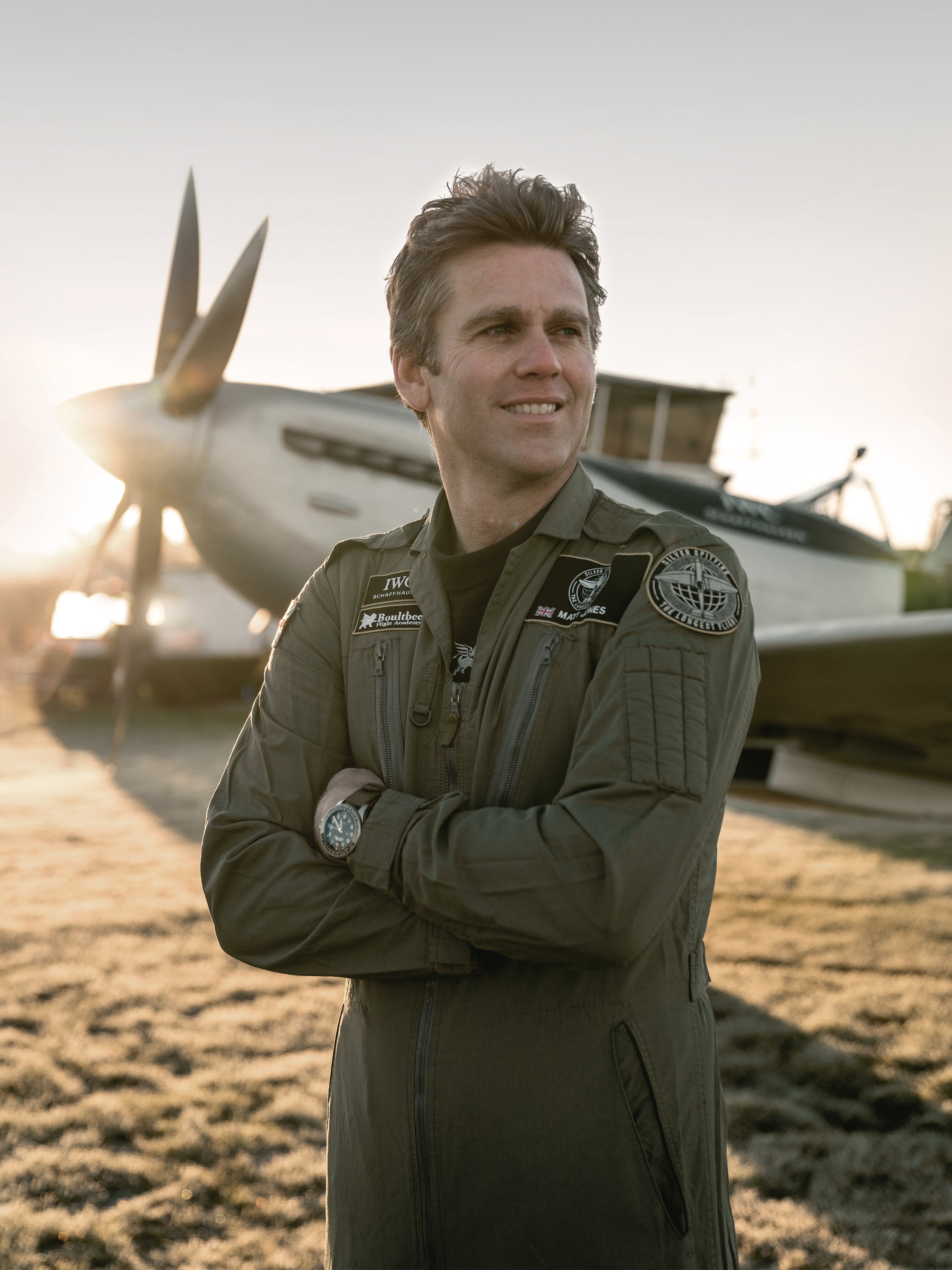 Matt Jones with the “Silver Spitfire”