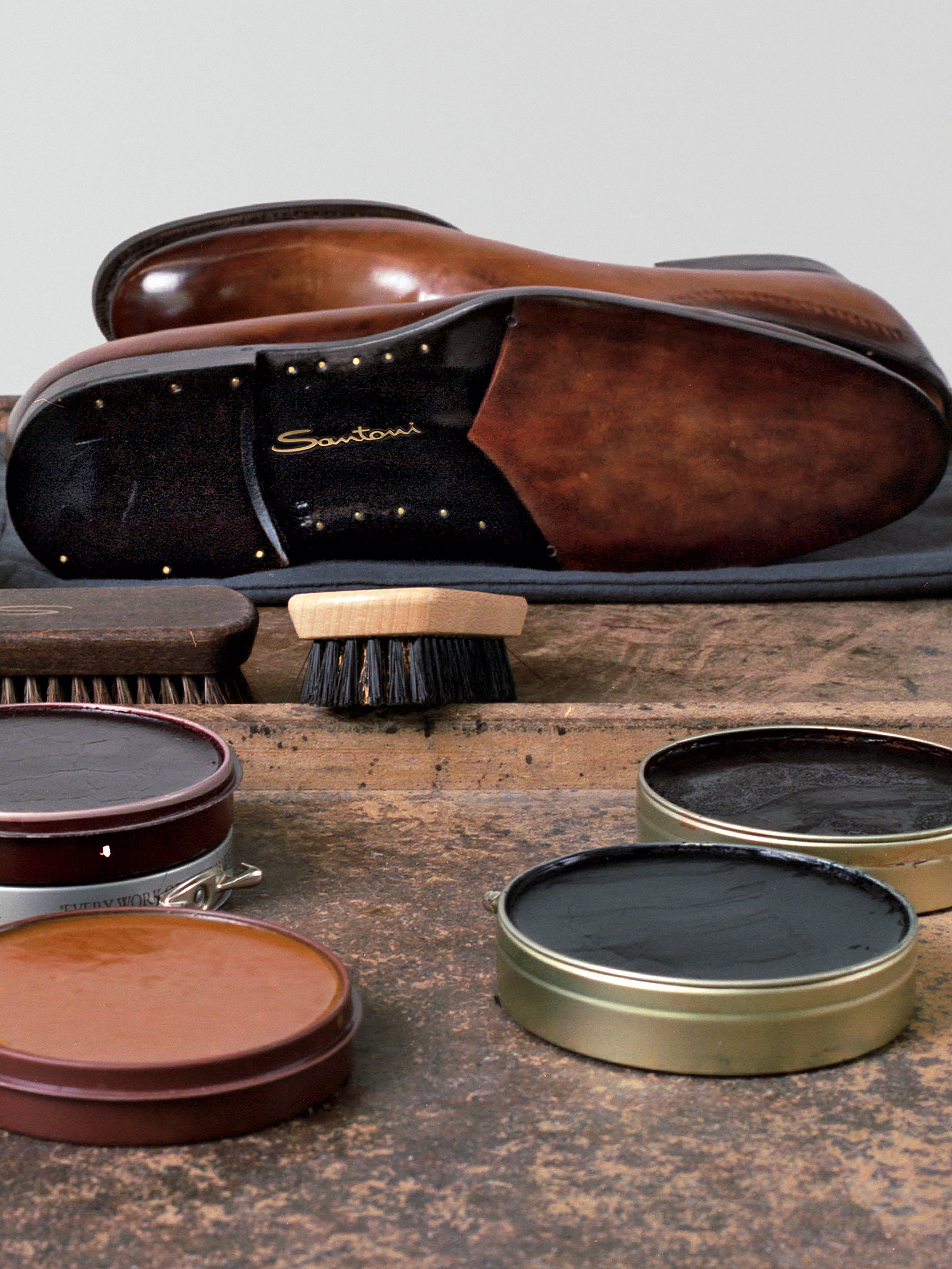 Santoni handcrafted leather shoes