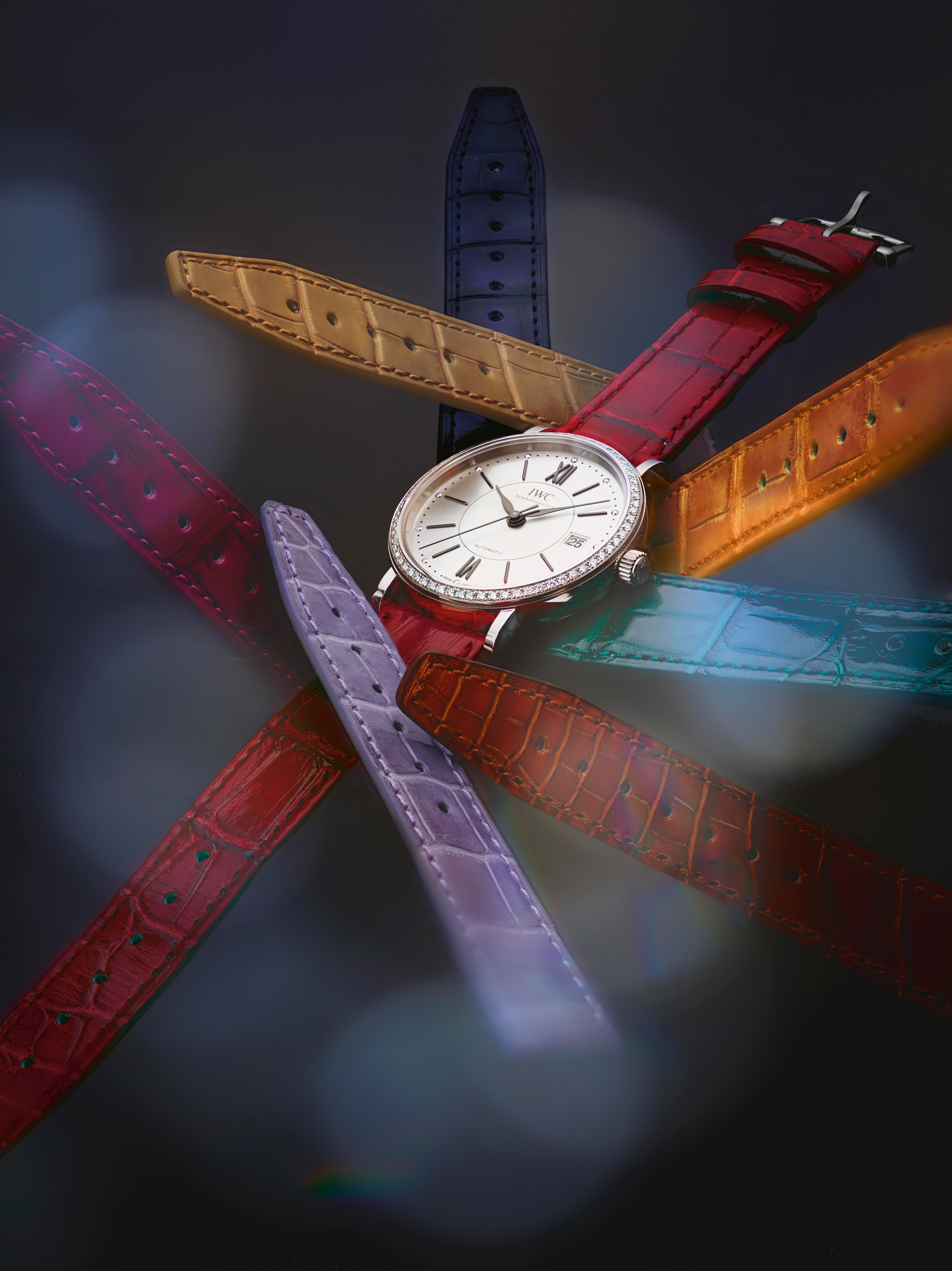 A selection of Santoni leather watch straps